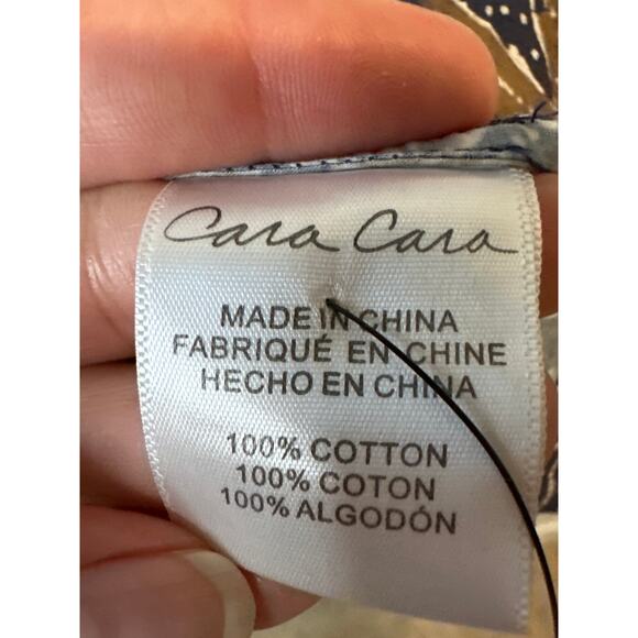 Cara Cara Janie Blue Floral Cotton Puff Sleeve Mini Dress Size Large - Picture 9 of 10